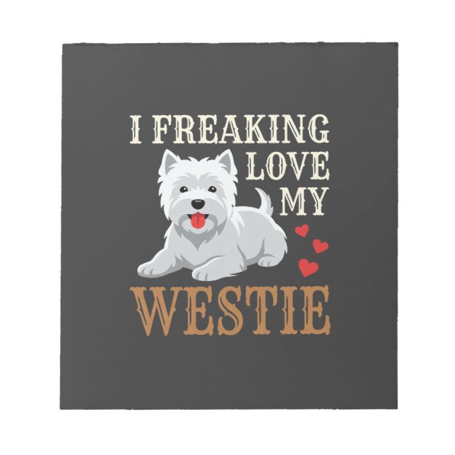 Bloc-note Typographie de l'amour du chien Westie (Devant)