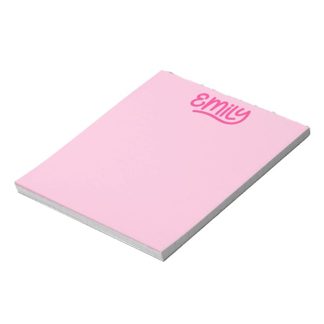 Bloc-note Typographie d'écriture manuscrite rose mignonne Em (Tourné)