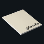 Bloc-note Typographie en gras noir et beige Nom personnalisé<br><div class="desc">Téméraire moderne Typographie Nom personnalisé Bloc-notes en noir et beige</div>