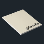 Bloc-note Typographie en gras noir et beige Nom personnalisé<br><div class="desc">Téméraire moderne Typographie Nom personnalisé Bloc-notes en noir et beige</div>