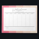 Bloc-note Typographie moderne pastel rayures planner hebdoma<br><div class="desc">Un planificateur hebdomadaire simple avec un arrière - plan pastel rayures et une typographie rétro,  pour organiser votre horaire hebdomadaire comme un pro.</div>