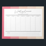 Bloc-note Typographie moderne pastel rayures planner hebdoma<br><div class="desc">Un planificateur hebdomadaire simple avec un arrière - plan pastel rayures et une typographie rétro,  pour organiser votre horaire hebdomadaire comme un pro.</div>