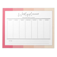 Typographie moderne pastel rayures planner hebdoma