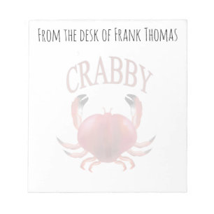 Bloc-note Typographie Simple et Élégante Crabe Crabby de la