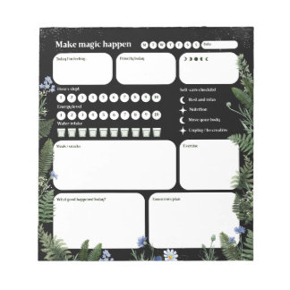 Bloc-note Ultimate Wellness Planner – Dark Floral Whimsical 