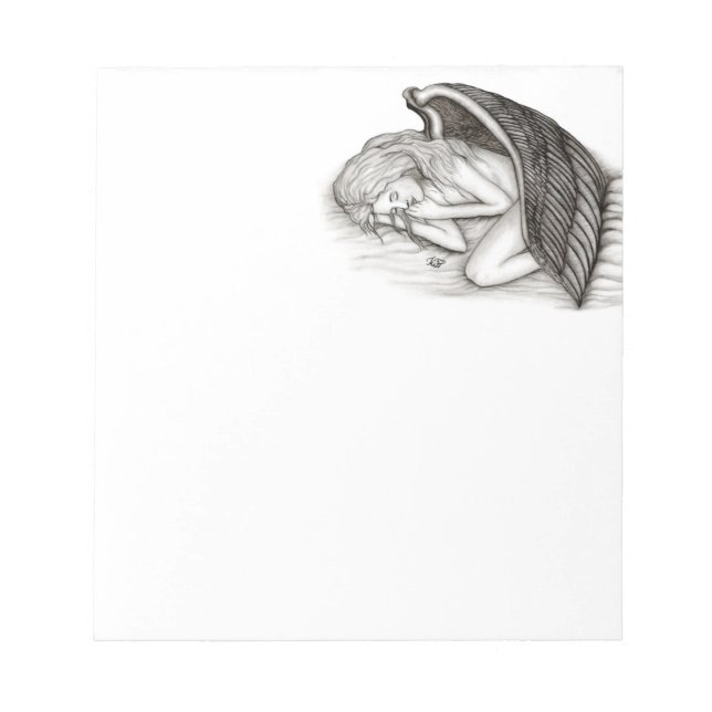 Bloc-note Un Angel endormi, noir et blanc (Devant)