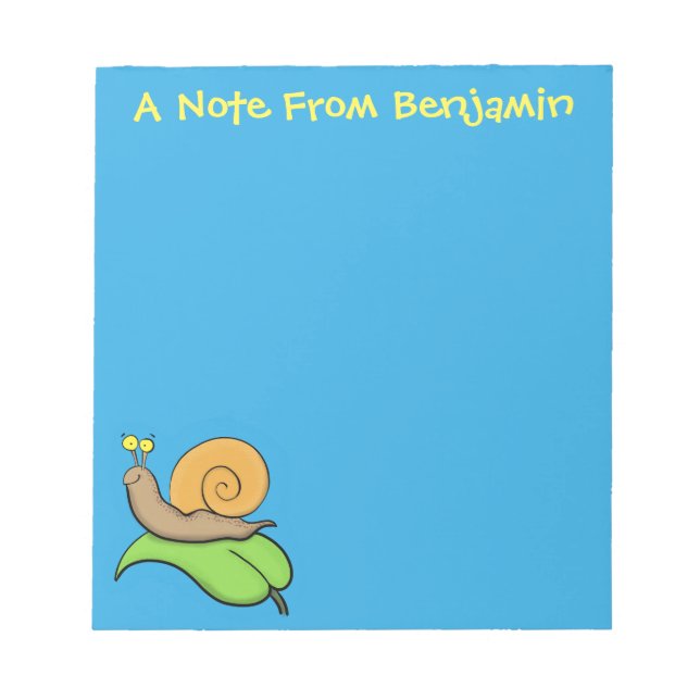 Bloc-note Un mignon escargot heureux sur une illustration d' (Devant)