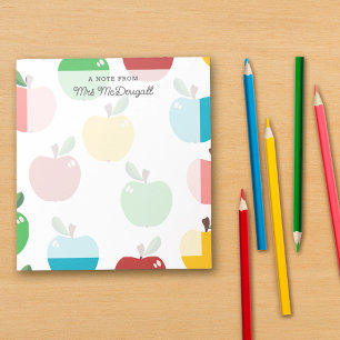 Bloc-note Un Motif De Pomme Coloré Note De L'Enseignant