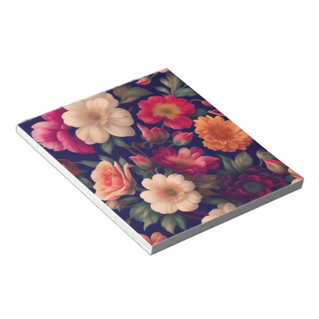 Bloc-note Un papier peint avec un motif floral  (Incliné)