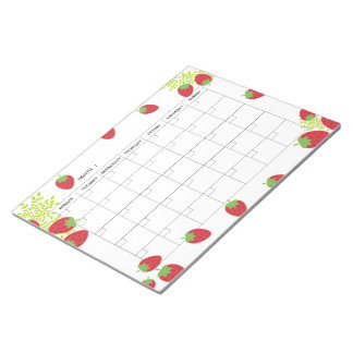 Bloc-note Undated Minimal Strawberry Monthly Planner