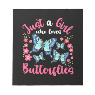 Bloc-note Une Fille Qui Aime Les Papillons Et Les Fleurs