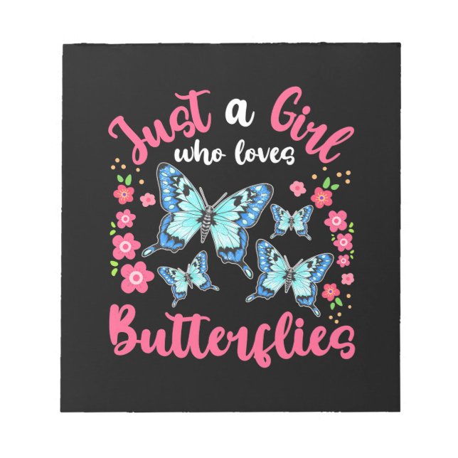 Bloc-note Une Fille Qui Aime Les Papillons Et Les Fleurs (Devant)