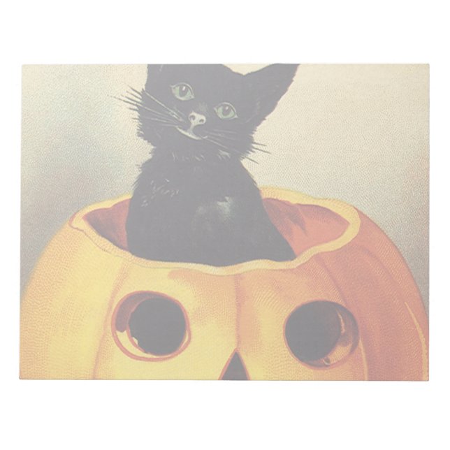 Bloc-note Une joyeuse Halloween par Ellen Clapsaddle, Chat V (Devant)