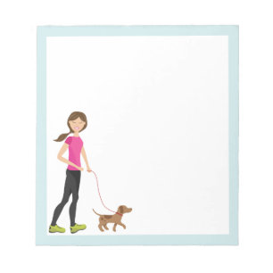 Bloc-note Une Petite Fille Et Un Chien Brown Illustration De