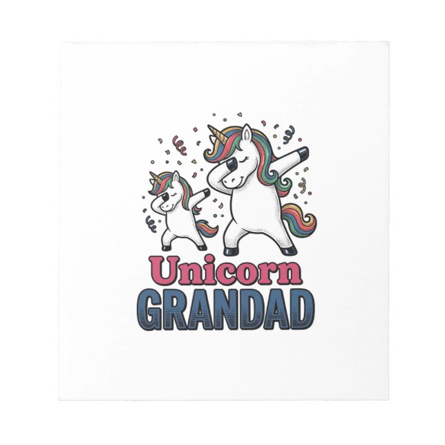 Bloc-note Unicorn Grandad Vintage Engraving Shirt Design_1 (Devant)