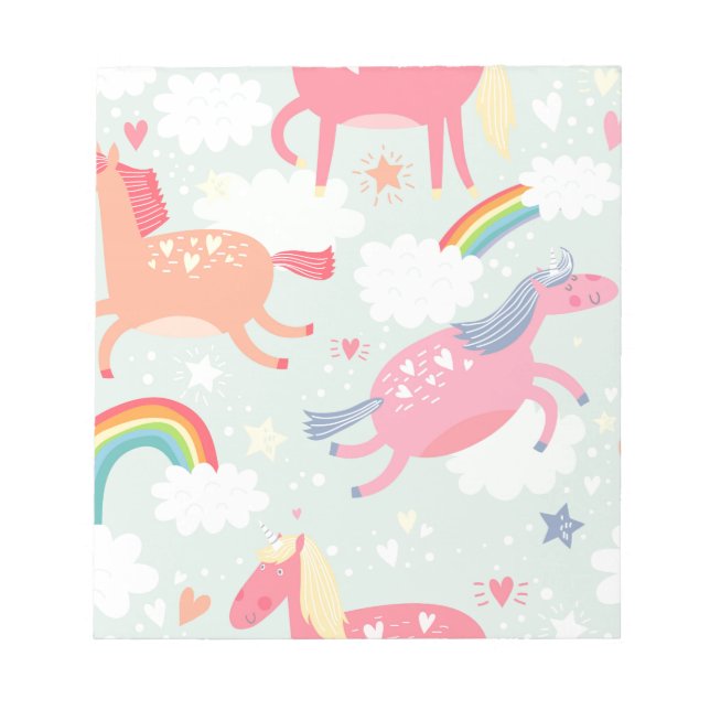 Bloc-note Unicornes et arc-en-ciel (Devant)