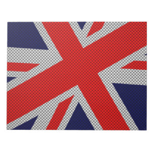 Bloc-note Union Jack sur l'impression en fibre de carbone