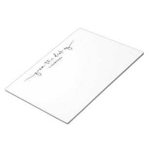 Bloc-note Unique Du Bureau De Lavage De Script Blanc Noir