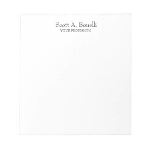 Bloc-note Unique Élégant Simple Blanc Spécial