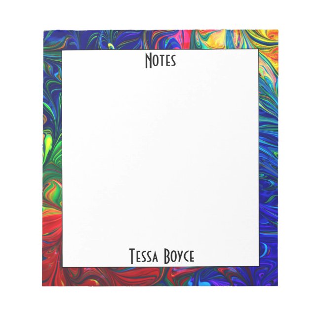 Bloc-note Unique Fun Colorful Nom Monogrammé (Devant)