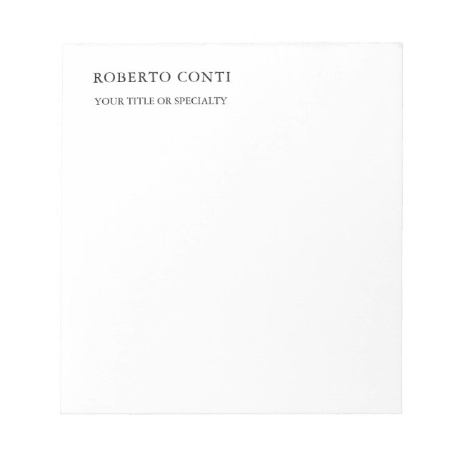 Bloc-note Unique minimaliste moderne (Devant)