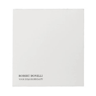 Bloc-note Unique Moderne Gris Platine Minimaliste