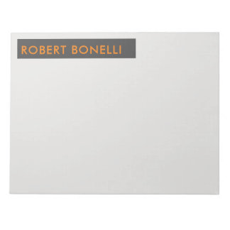 Bloc-note Unique Moderne Gris Platine Minimaliste Grand