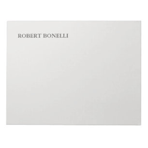 Bloc-note Unique Moderne Gris Platine Style Minimaliste