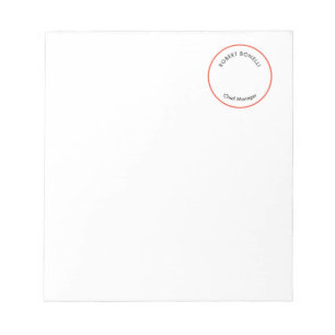 Bloc-note Unique Moderne Minimaliste Courbure Rouge Noir Bla