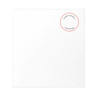Bloc-note Unique Moderne Minimaliste Courbure Rouge Noir Bla