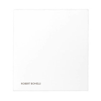 Bloc-note Unique moderne noir blanc Votre nom minimaliste