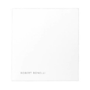 Bloc-note Unique Moderne Noir Blanc Votre Nom Minimaliste