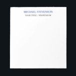 Bloc-note Unique Spécial Classique Bleu Blanc<br><div class="desc">Ce modèle peut être customisé pour répondre à tous les métiers professionnels.</div>