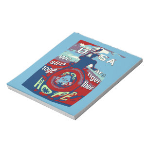 Bloc-note United in Hope : Stronger Together - USA Art Print