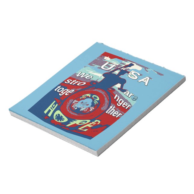 Bloc-note United in Hope : Stronger Together - USA Art Print (Tourné)