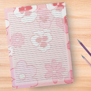 Bloc-note Université Dirigée Retro rose mi-siècle 60s Floral