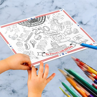 Bloc-note US 250th Anniversary Kids Color Me Patriot Party