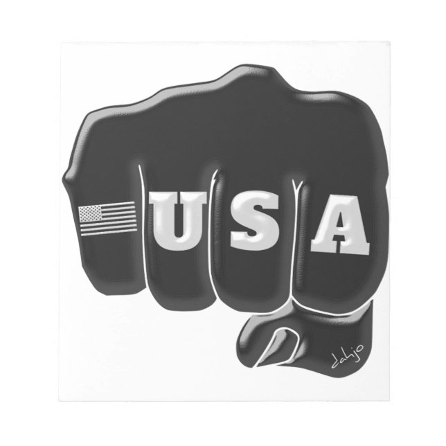 Bloc-note USA Fist Bump avec le drapeau américain (Devant)