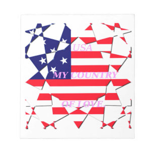 Bloc-note USA Star Spangled Amour Mon Pays de l'Amour