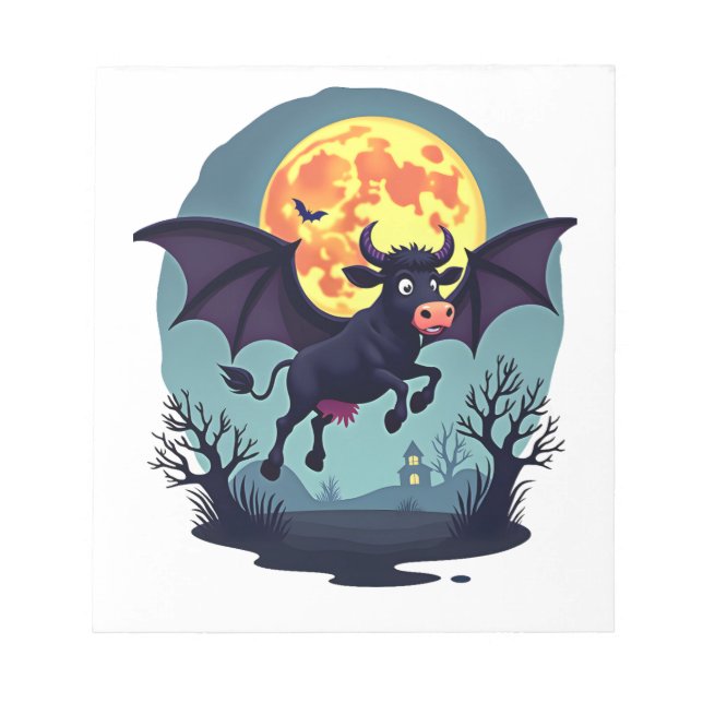 Bloc-note Vache chauve-souris à minuit (Devant)