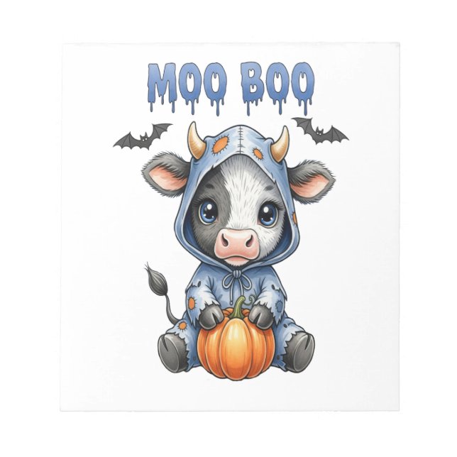 Bloc-note Vache de Halloween Moo Boo (Devant)