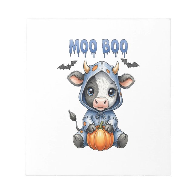 Bloc-note Vache de Halloween Moo Boo (Devant)
