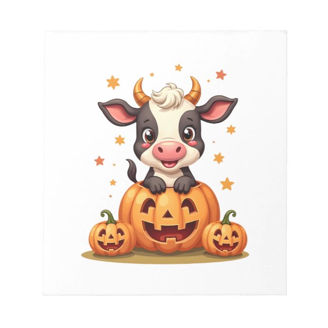 Bloc-note Vache de la ferme aux citrouilles (Devant)