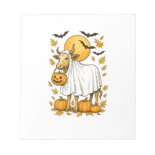 Bloc-note Vache des Highlands Halloween en costume de fantôm