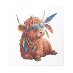 Bloc-note Vache des Highlands Png, Vache Cool Png, Lunettes