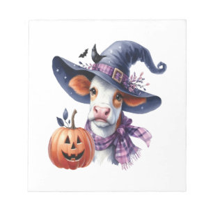 Bloc-note Vache d'Halloween avec automne