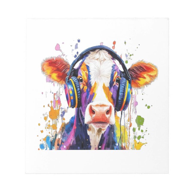 Bloc-note Vache Highland Colorée (Devant)