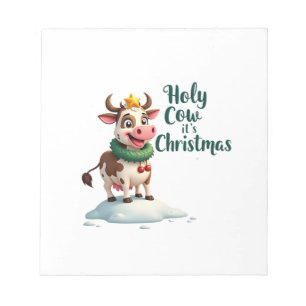 Bloc-note Vache sacrée c'est Noël T-Shirt Xmas Vache (3)