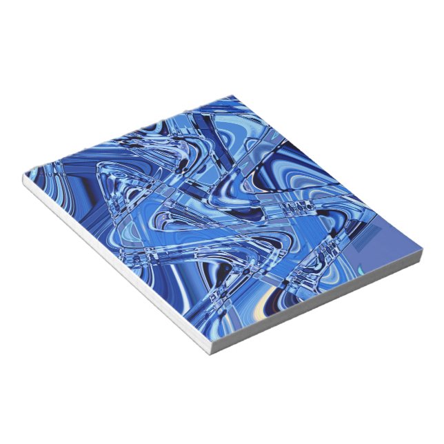 Bloc-note vagues de routes en bleu (Incliné)