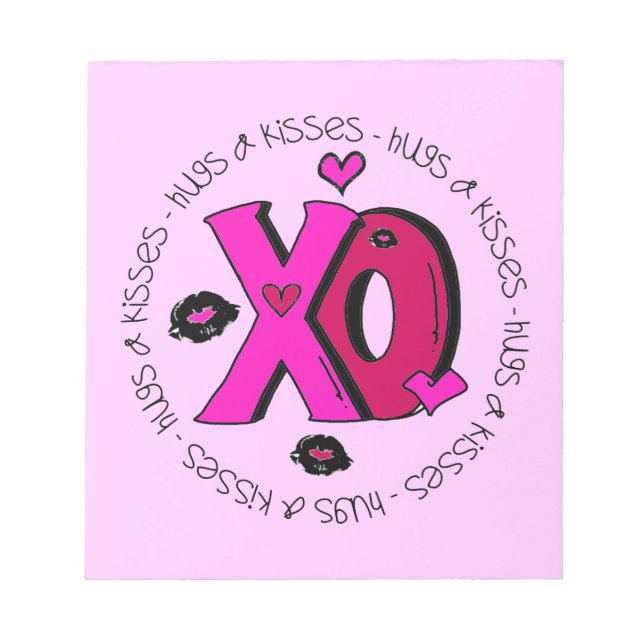 Bloc-note Valentine Hugs et baisers (Devant)